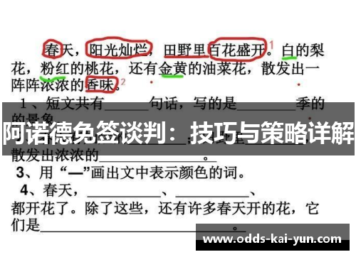 阿诺德免签谈判:技巧与策略详解 阿诺德免签谈判:技巧与策略详解